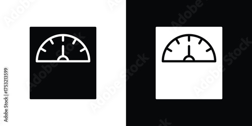 Weight scale icon fill vectors set for ui.