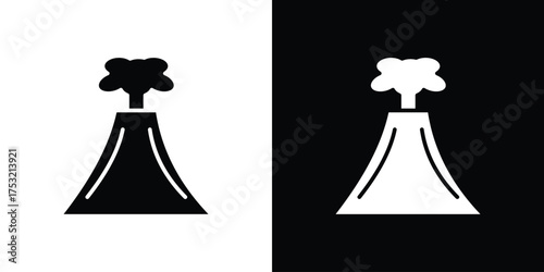 Volcano icon fill vectors set for ui.