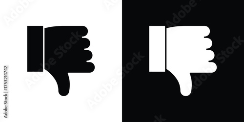 Thumbs down icon fill vectors set for ui.
