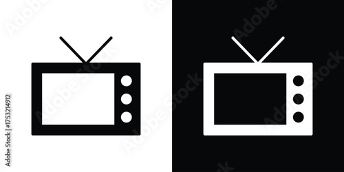 Television icon fill vectors set for ui.