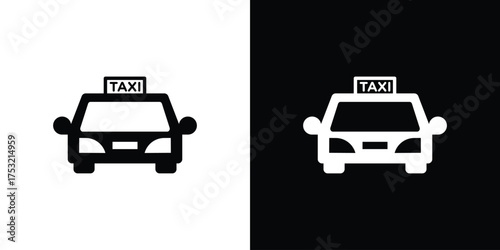 Taxi icon fill vectors set for ui.