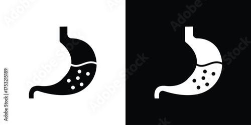 Stomach icon fill vectors set for ui.
