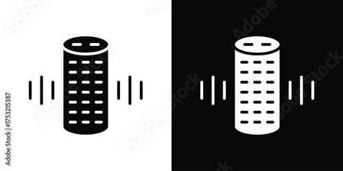 Smart speaker icon fill vectors set for ui.