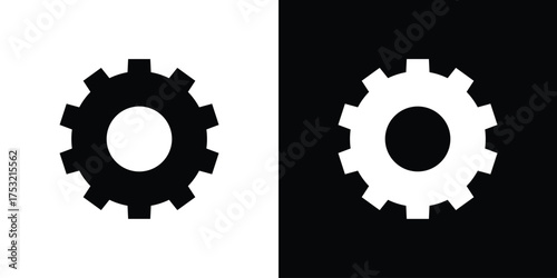 Settings gear icon fill vectors set for ui.