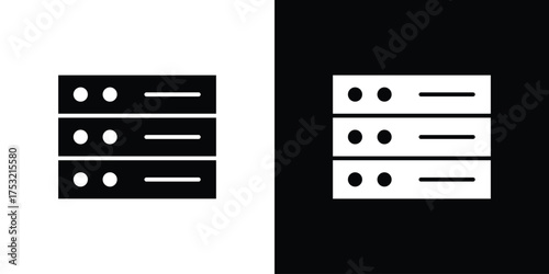 Server rack icon fill vectors set for ui.