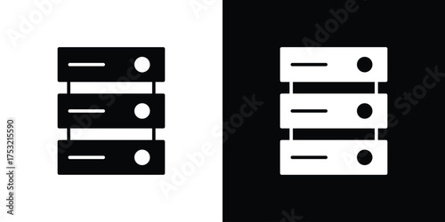 Server icon fill vectors set for ui.