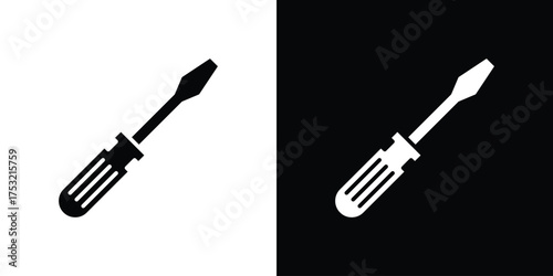 Screwdriver icon fill vectors set for ui.