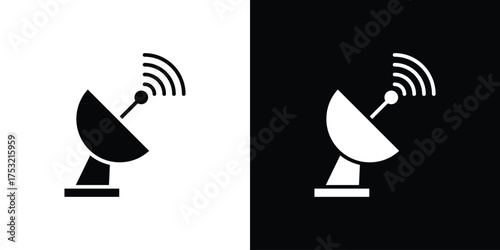 Satellite dish icon fill vectors set for ui.