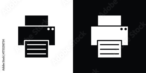 Printer icon fill vectors set for ui.