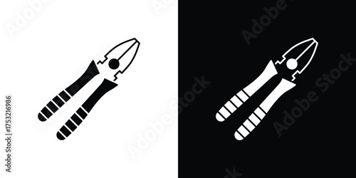 Pliers icon fill vectors set for ui.