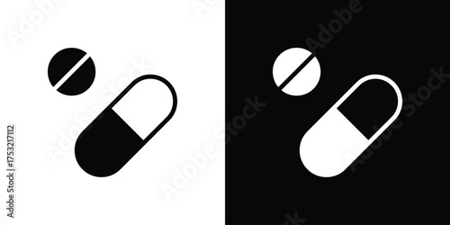 Pills icon fill vectors set for ui.