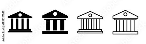 Bank icon set. bank vector icon, museum, university