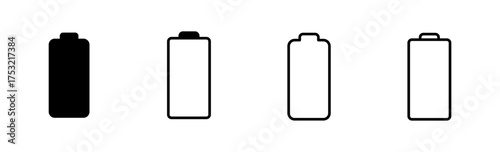 Battery icon set. battery charge level. battery charging icon