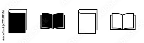 Book icon set. open book icon vector. ebook icon