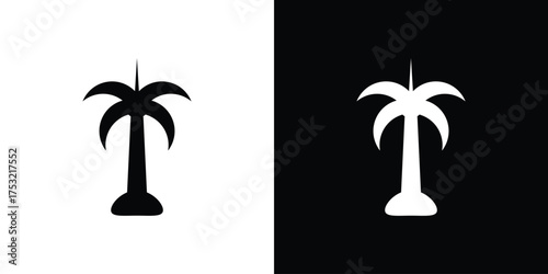Palm tree icon fill vectors set for ui.