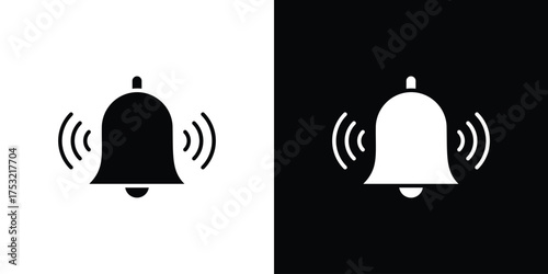 Notification bell icon fill vectors set for ui.