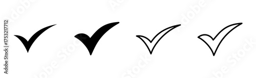 Check mark icon set. Check mark icon. Tick mark symbol vector