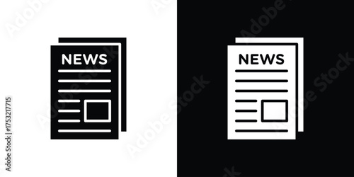 Newspaper icon fill vectors set for ui.