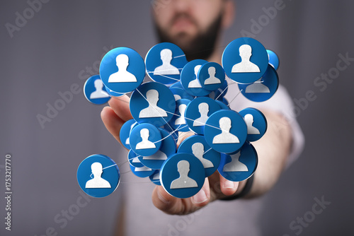 Man holding social network ...