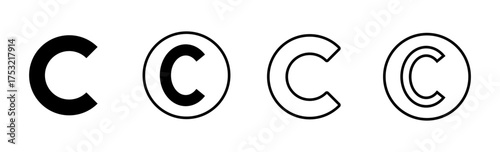 Copyright icon set. copyright symbols