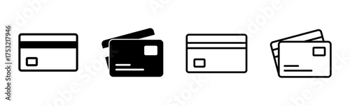 Credit card icon set. Credit card payment icon vector