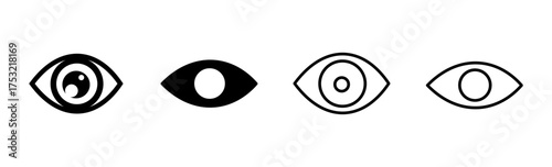 Eye icon set. Eye vector icon. Look and Vision icon.