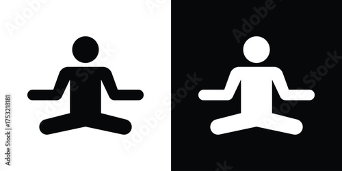 Meditation icon fill vectors set for ui.