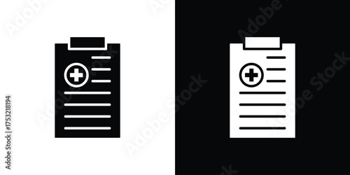 Medical report icon fill vectors set for ui.