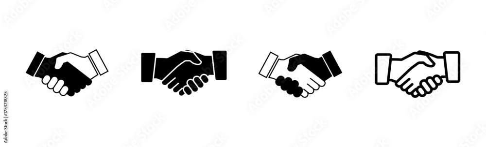 Fototapeta premium Handshake icon set. business handshake. contact agreement