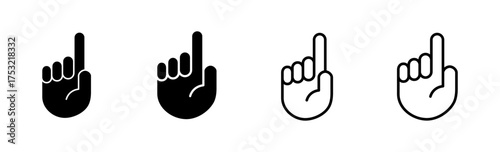 Hand icon set. hand vector icon, palm,click