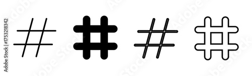 Hashtag icon set. hashtag symbol