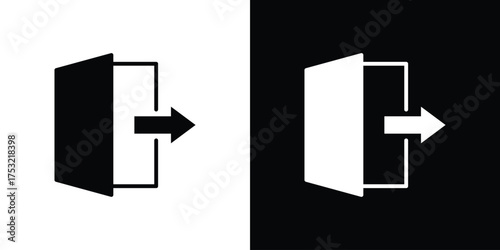 Logout icon fill vectors set for ui.