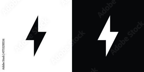 Lightning icon fill vectors set for ui.