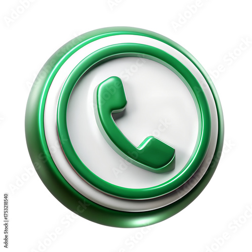 3d whatsapp logo icon isolated on transparent background