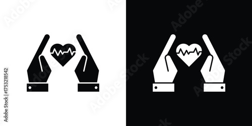 Life insurance icon fill vectors set for ui.