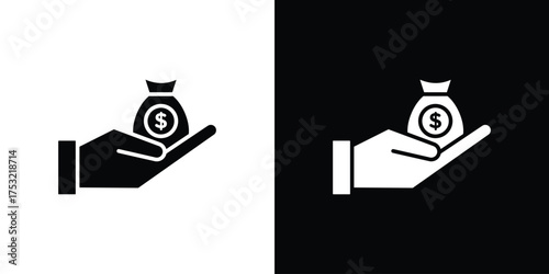 Investment icon fill vectors set for ui.