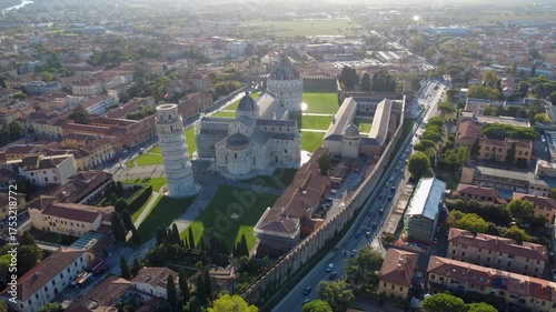 Soak in the stunning views of Pisa’s iconic architectural wonders as the sun sets over the Square of Miracles. Marvel at the Leaning Tower, the Cathedral, and the Baptistery.