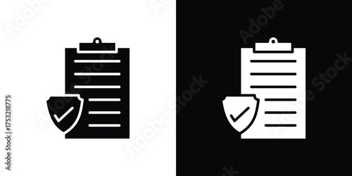 Insurance policy icon fill vectors set for ui.
