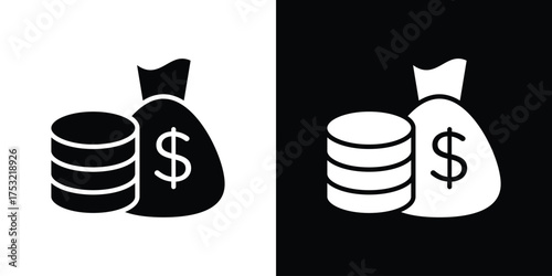 Income icon fill vectors set for ui.