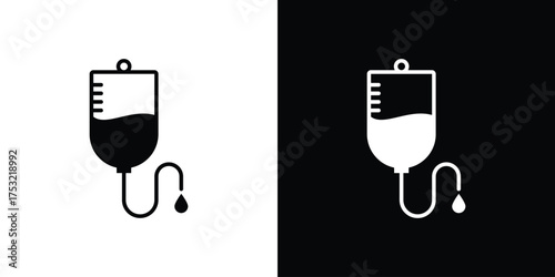 IV bag icon fill vectors set for ui.