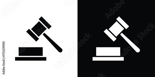 Gavel icon fill vectors set for ui.
