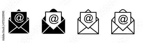 Mail icon set. email icon vector. E-mail icon. Envelope illustration