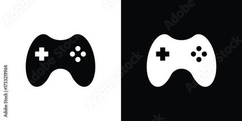 Game controller icon fill vectors set for ui.