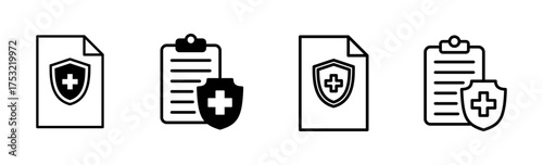 Medical insurance icon set. health insurance icon