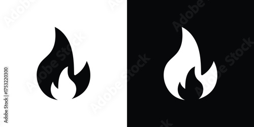 Fire icon fill vectors set for ui.