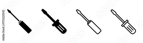 Screwdriver icon set. tools icon vector