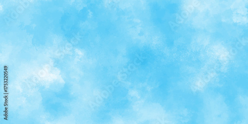 blue sky background. abstract blue sky with white clouds. Watercolor paint texture. beautiful summer sky design element.