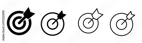 Target icon set. goal icon vector. target marketing icon vector