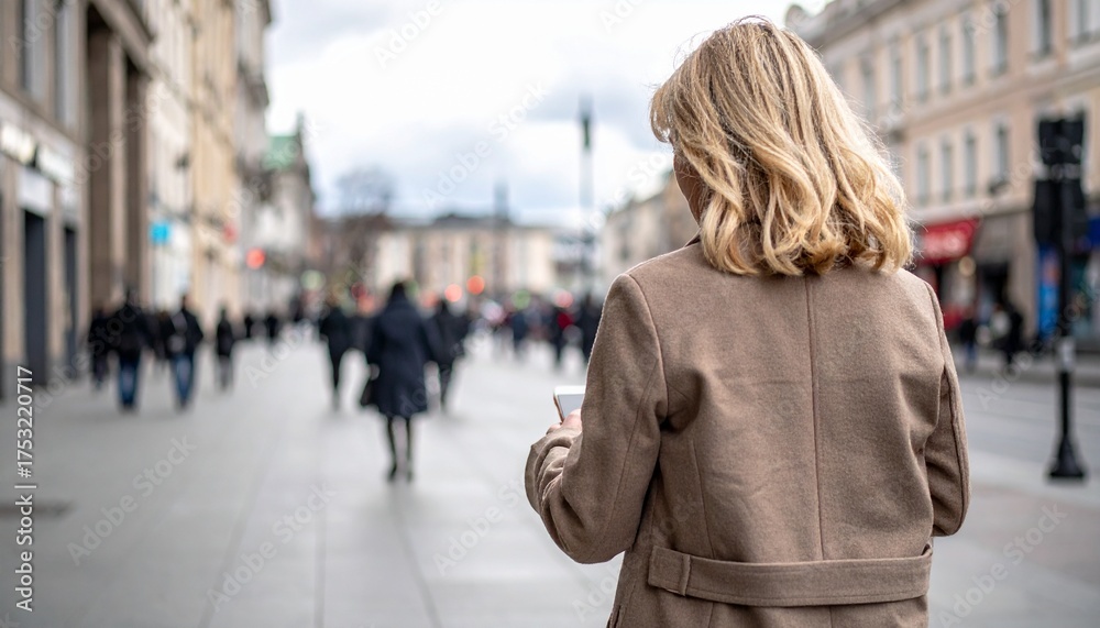 Fototapeta premium 歩きスマホをする女性の写真