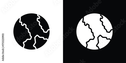 Earth icon fill vectors set for ui.